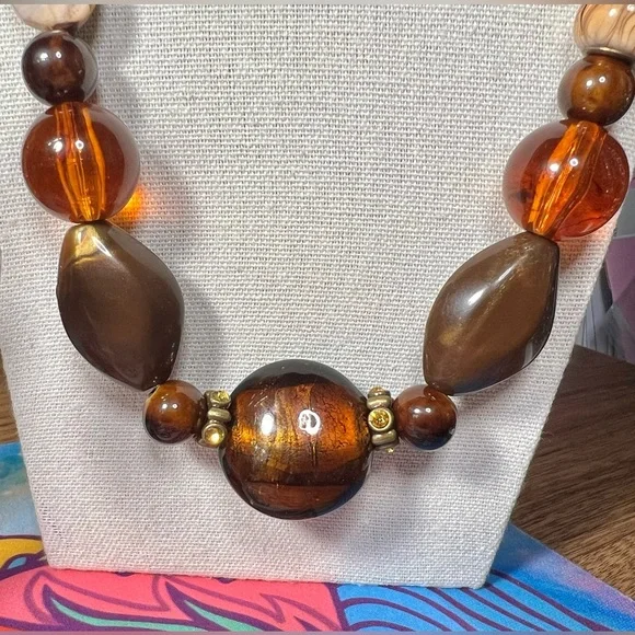 “Sienna Sunset” Artisan Beaded Necklace & Earring Set - Picture 5 of 11